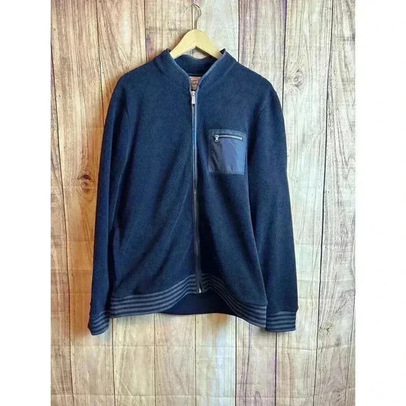 An Original Penguin by Munsingwear Full Zip Black Fleece Jacket Men's Size XL - Picture 1 of 8